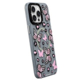 Apple iPhone 14 Pro Max Kılıf M-safe Şarj Özellikli Kelebek Desenli Youngkit Shadow Dance Serisi Kapak