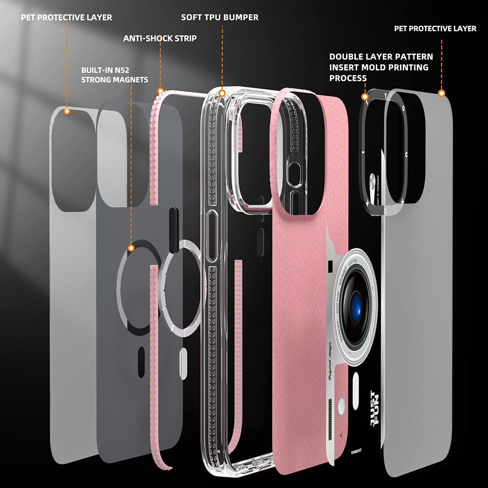 Apple iPhone 14 Pro Max Kılıf M-safe Şarj Özellikli Lens Figürlü YoungKit Art Film Serisi Kapak