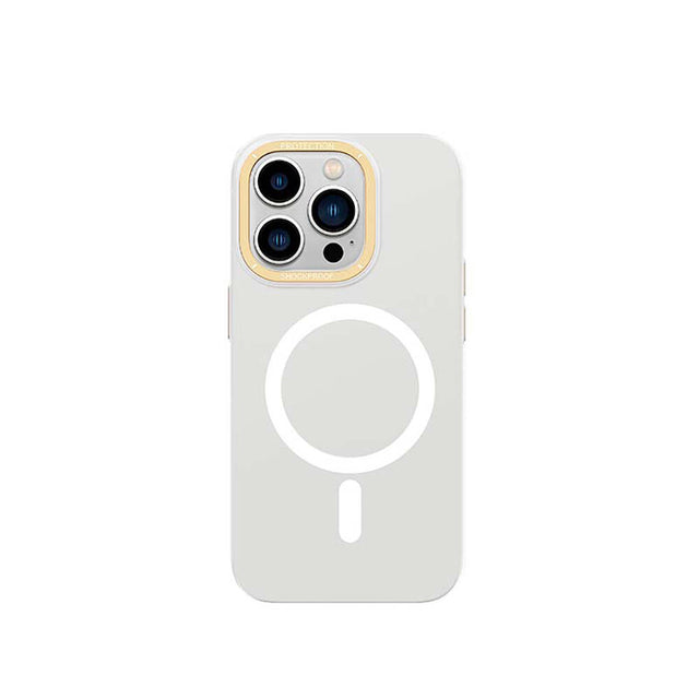 Apple iPhone 14 Pro Max Kılıf M-safe Şarj Özellikli Metal Kamera Çerçeveli Recci Glaze Serisi Kapak