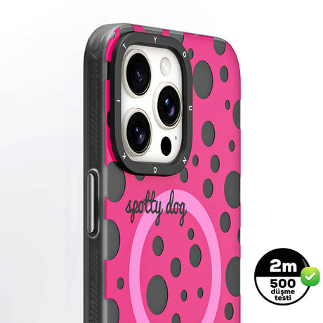 Apple iPhone 14 Pro Max Kılıf M-safe Şarj Özellikli Polka Dot Desenli Youngkit Spots Serisi Kapak