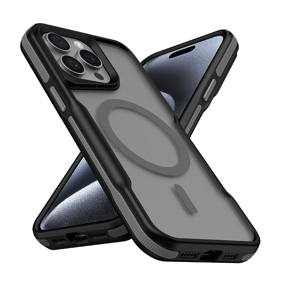 Apple iPhone 14 Pro Max Kılıf M-safe Şarj Özellikli Renkli Kenar Airbag Şeritli Zore Lamer Kapak