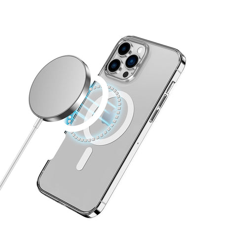 Apple iPhone 14 Pro Max Kılıf M-safe Şarj Özellikli Transparan Sert PC Wlons Pita Kapak