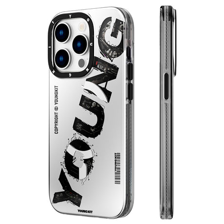 Apple iPhone 14 Pro Max Kılıf M-safe Şarj Özellikli Yazı Temalı YoungKit Mechanic Serisi Kapak