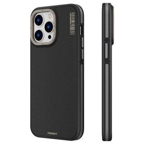 Apple iPhone 14 Pro Max Kılıf M-safe Şarj Özellikli YoungKit 600D Kevlar Kapak
