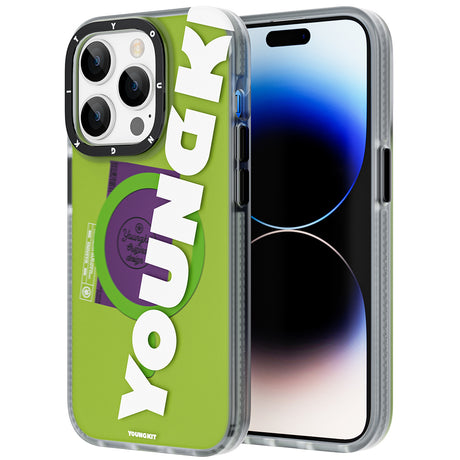 Apple iPhone 14 Pro Max Kılıf M-safe Şarj Özellikli Youngkit Binfen Serisi Yazı Temalı Kapak