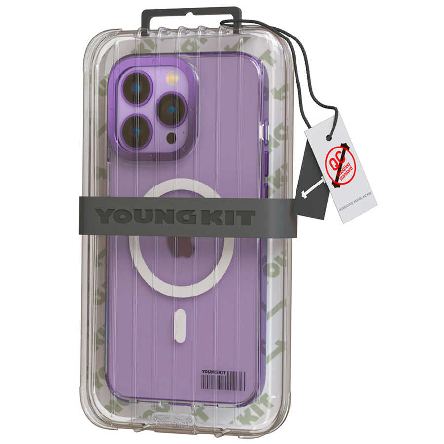 Apple iPhone 14 Pro Max Kılıf M-safe Şarj Özellikli Youngkit Coloured Glaze Serisi Kapak