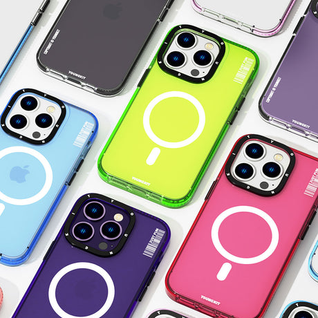 Apple iPhone 14 Pro Max Kılıf M-safe Şarj Özellikli YoungKit Crystal Color Serisi Kapak