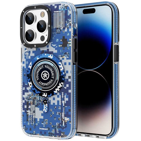 Apple iPhone 14 Pro Max Kılıf M-safe Şarj Özellikli YoungKit Kamuflaj Serisi Kapak