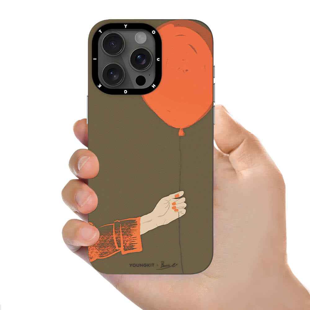 Apple iPhone 14 Pro Max Kılıf M-safe Şarj Özellikli Youngkit Orange Serisi Flying Balloon Kapak