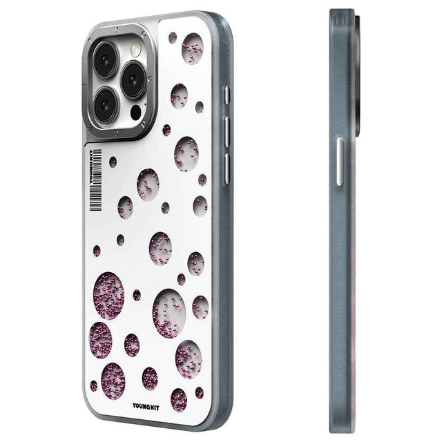 Apple iPhone 14 Pro Max Kılıf M-safe Şarj Özellikli Youngkit Quicksand Beads Serisi Kapak