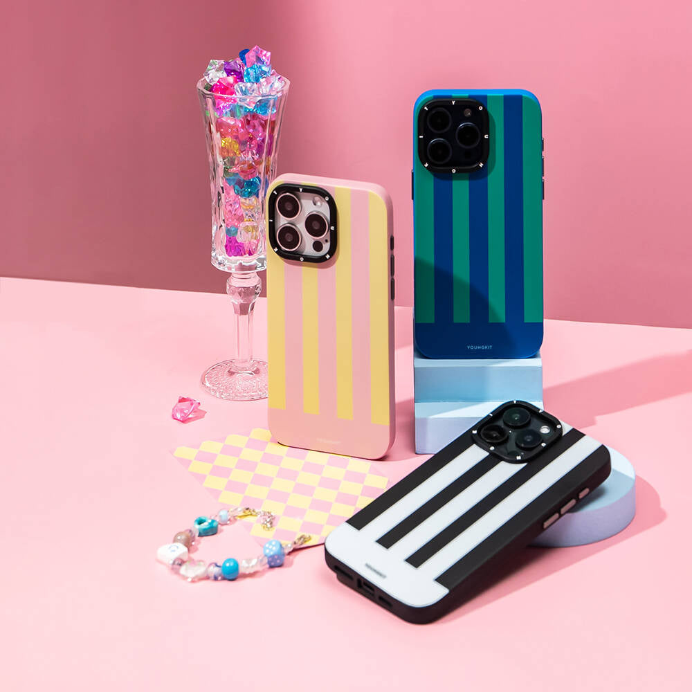 Apple iPhone 14 Pro Max Kılıf M-safe Şarj Özellikli Youngkit Striped Piano Keys Serisi Kapak