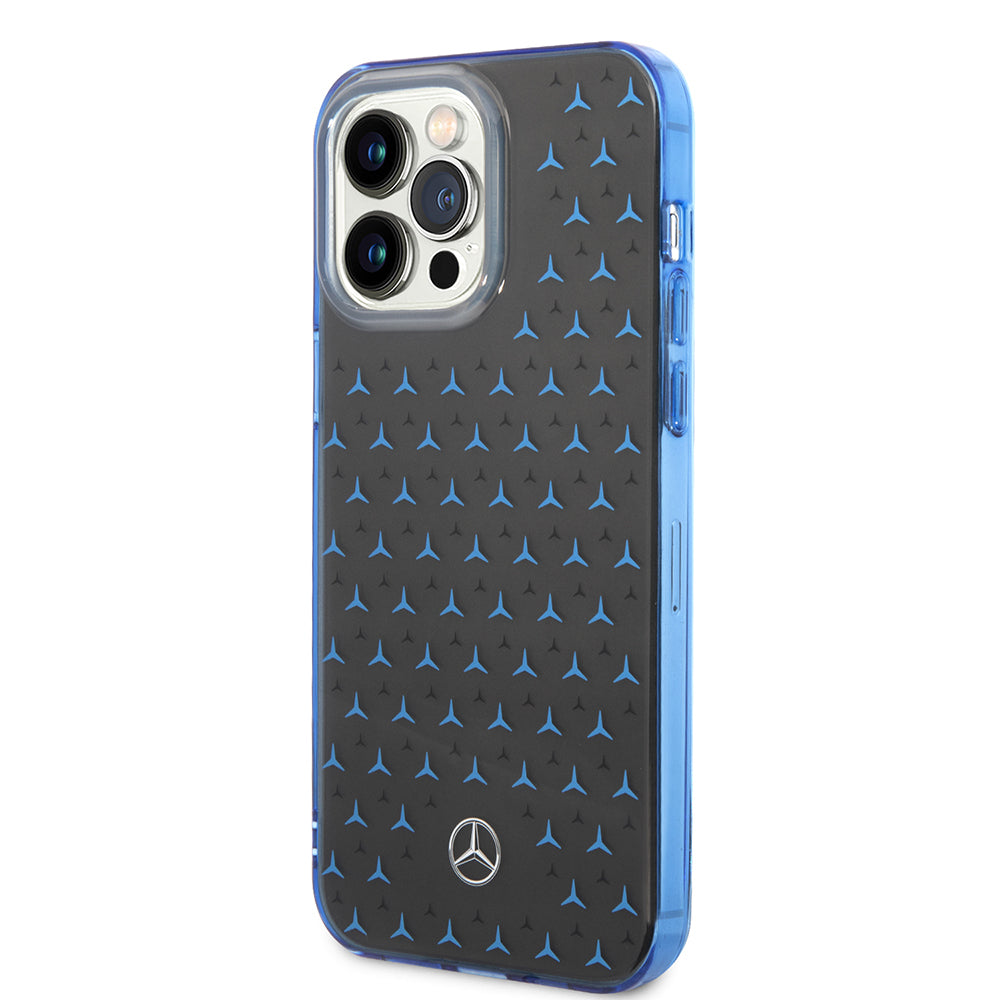 Apple iPhone 14 Pro Max Kılıf Mercedes Benz Çift Katmanlı Yıldız Desenli Dizayn Kapak