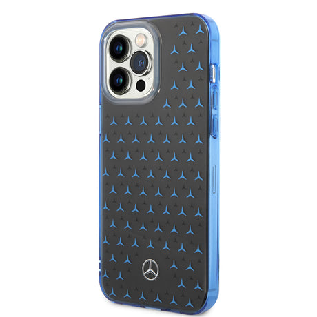 Apple iPhone 14 Pro Max Kılıf Mercedes Benz Çift Katmanlı Yıldız Desenli Dizayn Kapak