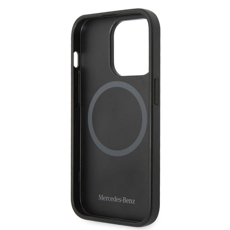 Apple iPhone 14 Pro Max Kılıf Mercedes Benz M-safe Şarj Özellikli Urban Deri Kapak