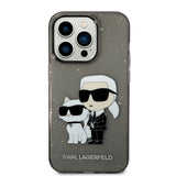 Apple iPhone 14 Pro Max Kılıf Karl Lagerfeld Transparan Simli K&C Dizayn Kapak