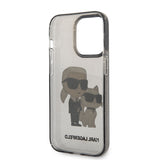 Apple iPhone 14 Pro Max Kılıf Karl Lagerfeld Transparan Simli K&C Dizayn Kapak