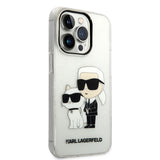 Apple iPhone 14 Pro Max Kılıf Karl Lagerfeld Transparan Simli K&C Dizayn Kapak