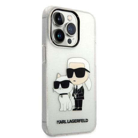Apple iPhone 14 Pro Max Kılıf Karl Lagerfeld Transparan Simli K&C Dizayn Kapak