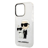 Apple iPhone 14 Pro Max Kılıf Karl Lagerfeld Transparan Simli K&C Dizayn Kapak