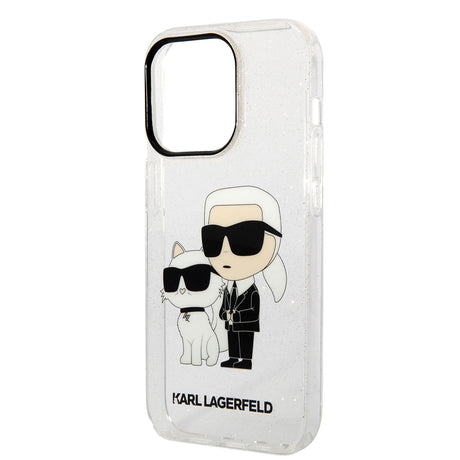 Apple iPhone 14 Pro Max Kılıf Karl Lagerfeld Transparan Simli K&C Dizayn Kapak