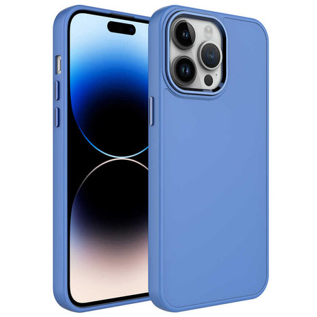 Apple iPhone 14 Pro Max Kılıf Metal Çerçeve ve Buton Tasarımlı Silikon Zore Luna Kapak