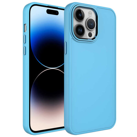 Apple iPhone 14 Pro Max Kılıf Metal Çerçeve ve Buton Tasarımlı Silikon Zore Luna Kapak