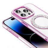 Apple iPhone 14 Pro Max Kılıf Pırlanta Taş Tasarımlı M-safe Şarj Özellikli Zore Karetta Silikon Kapak