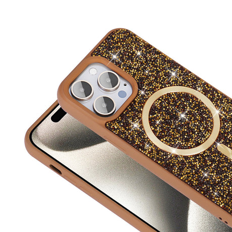 Apple iPhone 14 Pro Max Kılıf Pırlanta Tasarımlı M-safe Şarj Özellikli Zore Mozaik Silikon Kapak