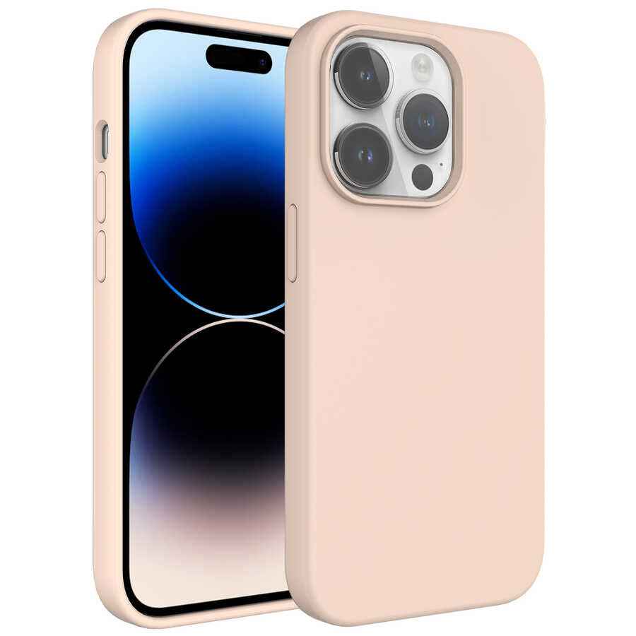 Apple iPhone 14 Pro Max Kılıf Sıvı Teknolojili Silinebilir Sert Zore Kivi Kapak