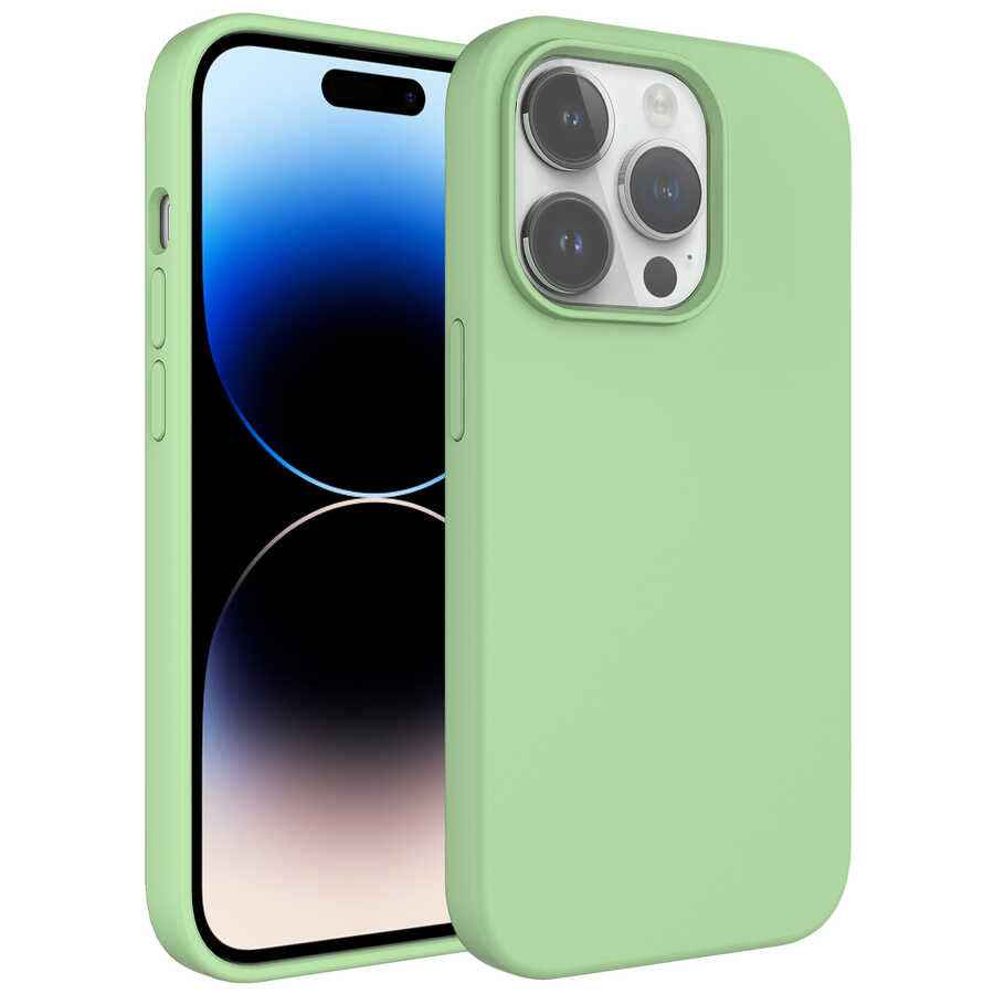 Apple iPhone 14 Pro Max Kılıf Sıvı Teknolojili Silinebilir Sert Zore Kivi Kapak