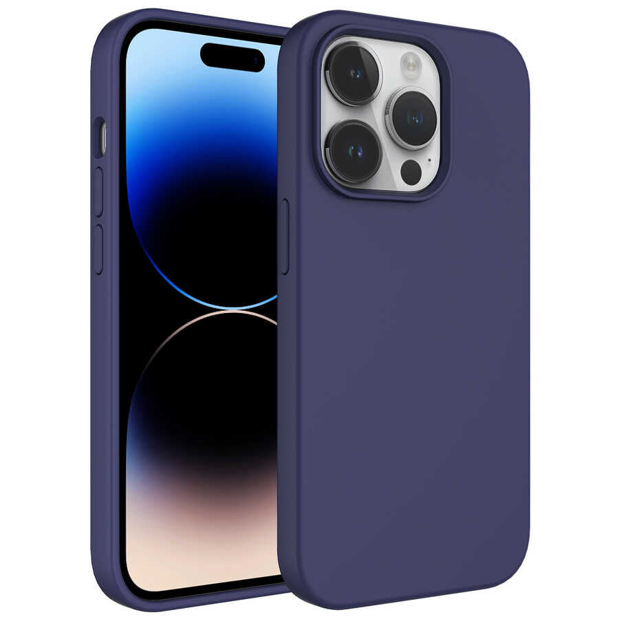 Apple iPhone 14 Pro Max Kılıf Sıvı Teknolojili Silinebilir Sert Zore Kivi Kapak