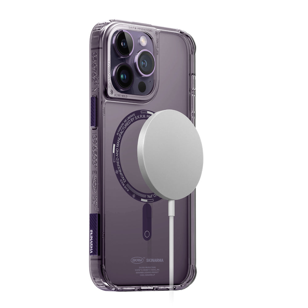 Apple iPhone 14 Pro Max Kılıf SkinArma Şeffaf Airbag Tasarımlı M-safe Şarj Özellikli Saido Kapak