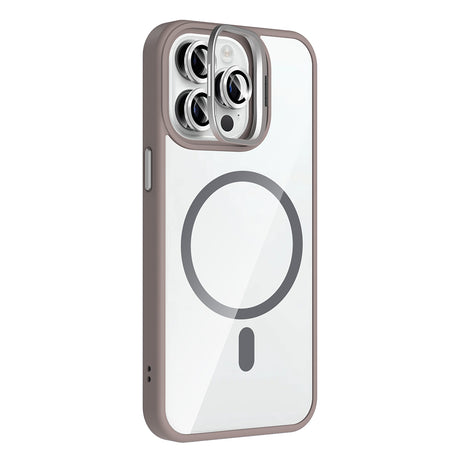 Apple iPhone 14 Pro Max Kılıf Standlı ve Kamera Lens Hediyeli M-Safe Şarj Özellikli Zore Etro Kapak