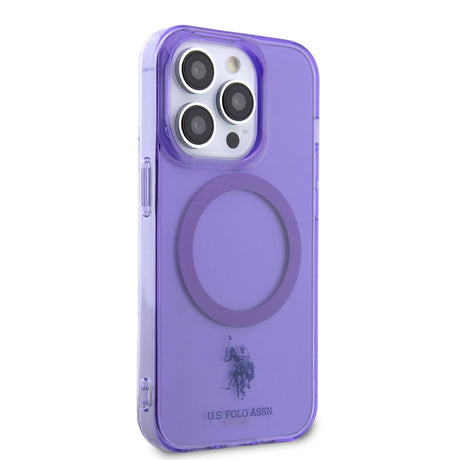 Apple iPhone 14 Pro Max Kılıf U.S. POLO ASSN. M-safe Şarj Özellikli Transparan Tasarım Kapak
