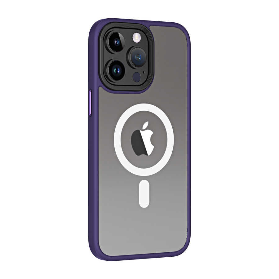 Apple iPhone 14 Pro Max Kılıf Wireless Şarj Özellikli Zore Hibrit M-safe Kapak