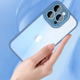 Apple iPhone 14 Pro Max Kılıf ​​​​​Wiwu GCC-105 Lens Korumalı Renkli Kenar Arkası Şeffaf Multicolor Kapak