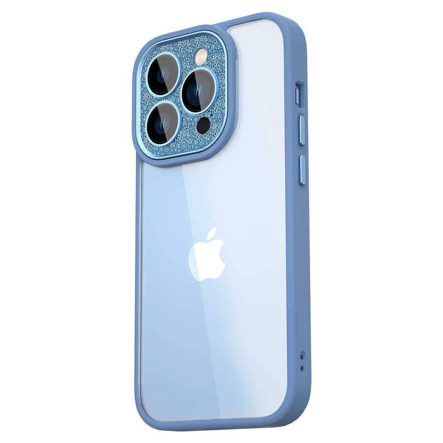 Apple iPhone 14 Pro Max Kılıf ​​​​​Wiwu GCC-105 Lens Korumalı Renkli Kenar Arkası Şeffaf Multicolor Kapak