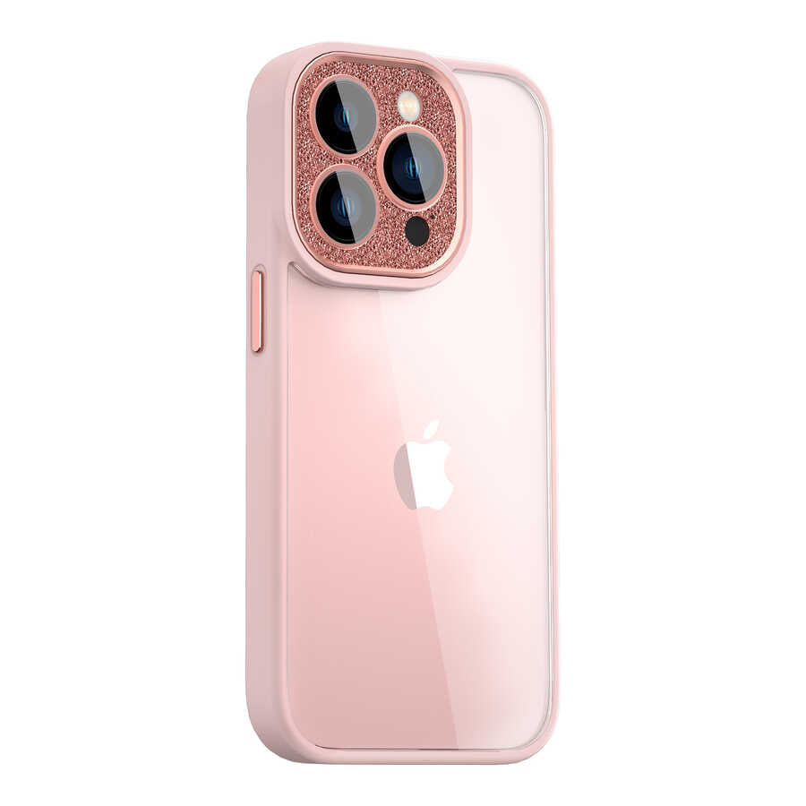 Apple iPhone 14 Pro Max Kılıf ​​​​​Wiwu GCC-105 Lens Korumalı Renkli Kenar Arkası Şeffaf Multicolor Kapak