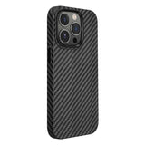 Apple iPhone 14 Pro Max Kılıf ​​​​​Wiwu Karbon Fiber Görünümlü M-safe Wireless Şarj Özellikli Kabon Kapak