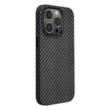 Apple iPhone 14 Pro Max Kılıf Wiwu Karbon Fiber Görünümlü M-safe Wireless Şarj Özellikli Kabon Kapak