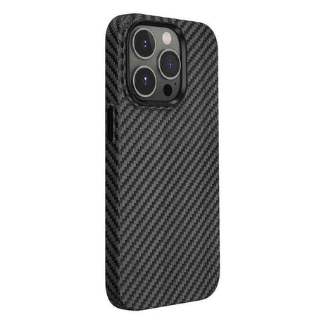 Apple iPhone 14 Pro Max Kılıf Wiwu Karbon Fiber Görünümlü M-safe Wireless Şarj Özellikli Kabon Kapak
