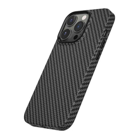 Apple iPhone 14 Pro Max Kılıf Wiwu Karbon Fiber Görünümlü M-safe Wireless Şarj Özellikli Kabon Kapak