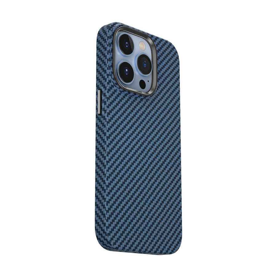 Apple iPhone 14 Pro Max Kılıf Wiwu Karbon Fiber Görünümlü M-safe Wireless Şarj Özellikli Kabon Kapak