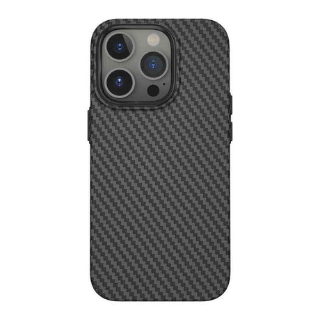 Apple iPhone 14 Pro Max Kılıf Wiwu Karbon Fiber Görünümlü M-safe Wireless Şarj Özellikli Kabon Kapak