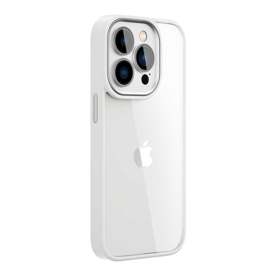 Apple iPhone 14 Pro Max Kılıf Wiwu VCC-104 Lens Korumalı Renkli Kenar Arkası Şeffaf Vivid Clear Kapak