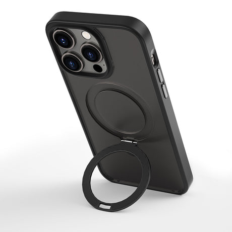 Apple iPhone 14 Pro Max Kılıf Wiwu ZMM-010 M-safe Şarj Özellikli Parmak İzi Bırakmayan Mat Transparan Standlı Kapak