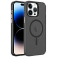 Apple iPhone 14 Pro Max Kılıf Zore M-safe Şarj Özellikli Buzlu Transparan C-Pro Sert Kapak