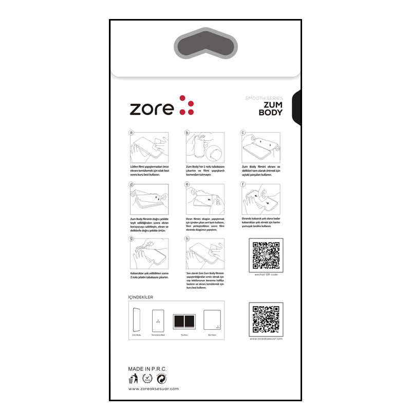 Apple iPhone 14 Pro Max Zore Mat Zum Body Arka Koruyucu