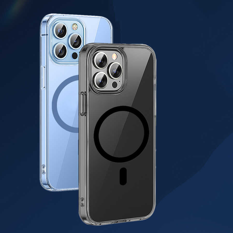 Apple iPhone 14 Wiwu M-safe Şarj Özellikli Lens Korumalı Şeffaf Silikon Kapak