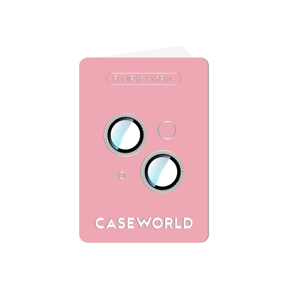 Apple iPhone 15 CaseWorld Alloy Sparkling Diamond Serisi Taşlı Lens Koruyucu